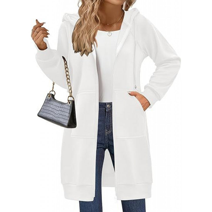 Fashion hooded jacket for women with side pockets and zipper Lune London