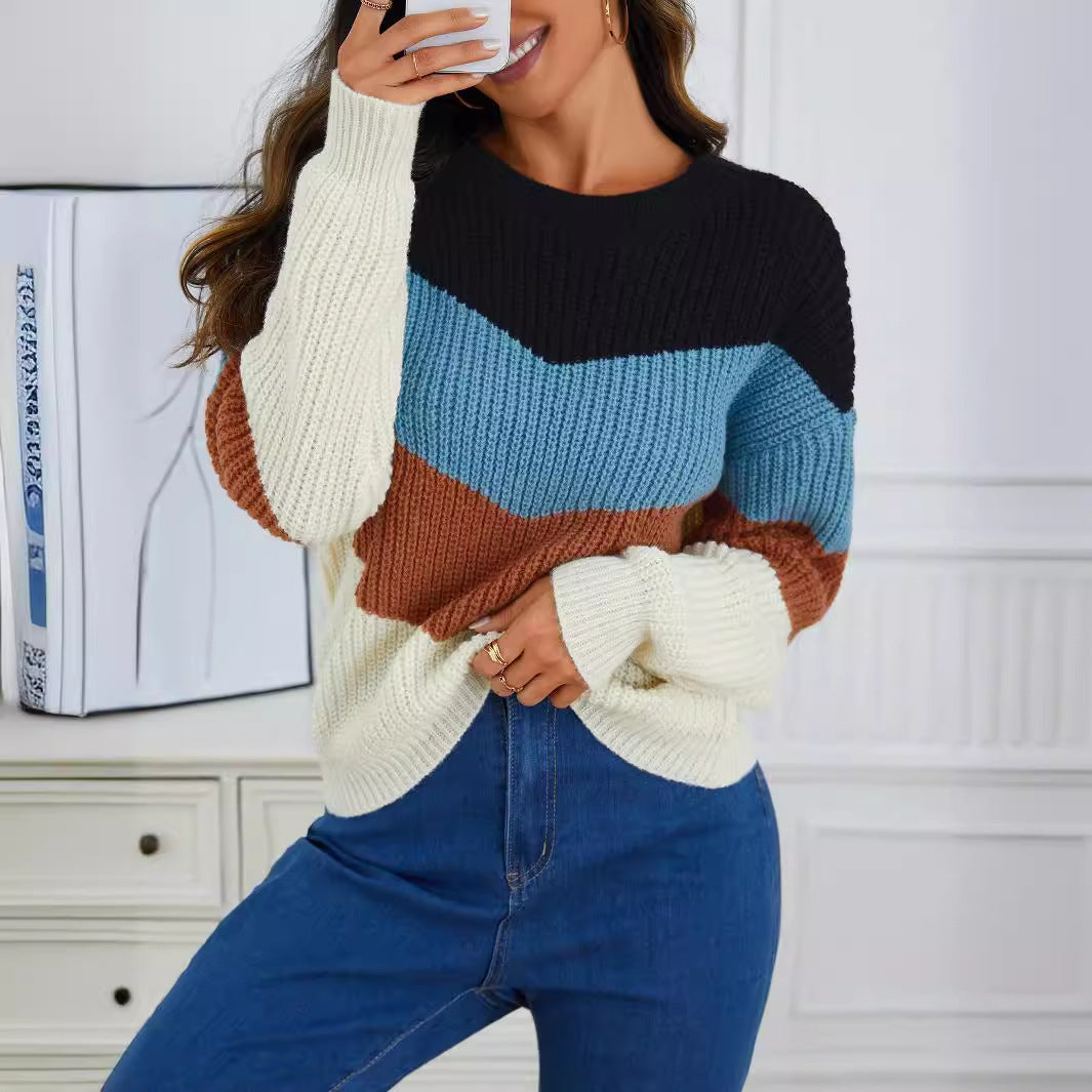 Knitted sweater for women with herringbone pattern and comfortable cuffs Lune London