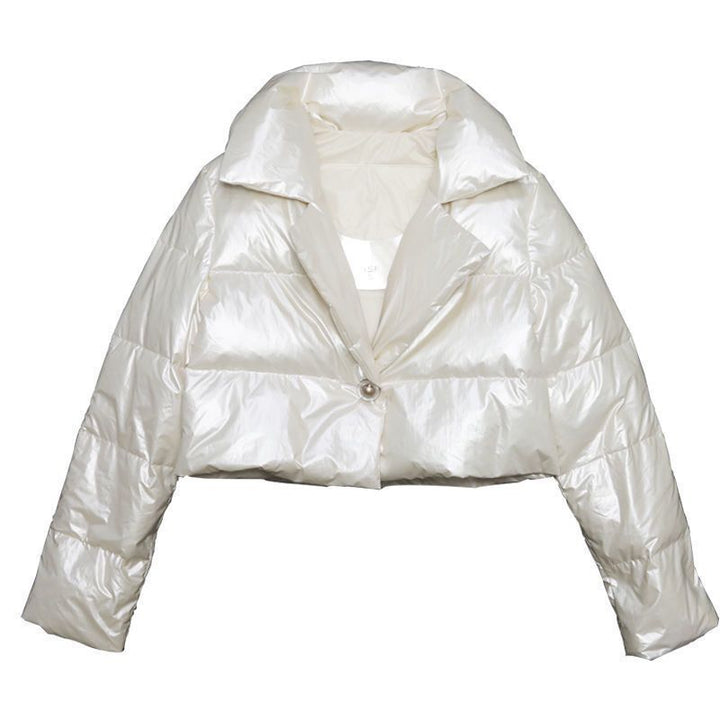 Shiny short fashionable jacket for women with collar Lune London