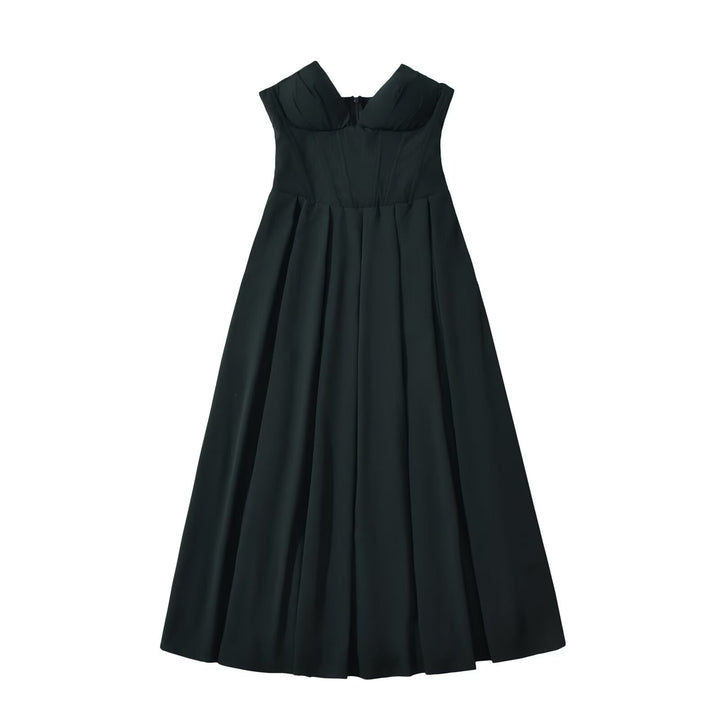 Maxi dress for women with elegant bustier neckline and fluid skirt Lune London