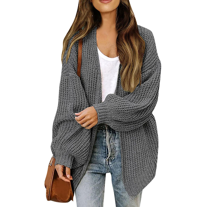 Cardigan en tricot épais pour femmes avec une coupe décontractée et des épaules tombantes Chic & Stil