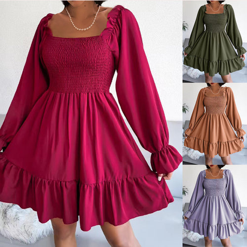 Light short dress for women with ruffles and puff sleeves Lune London