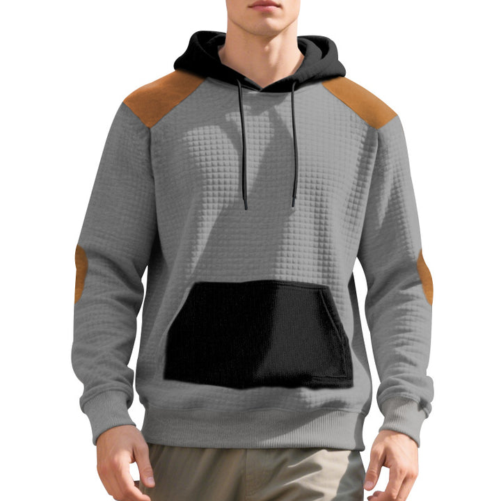 Men's Structured Fabric Hoodie with Contrast Details Lune London