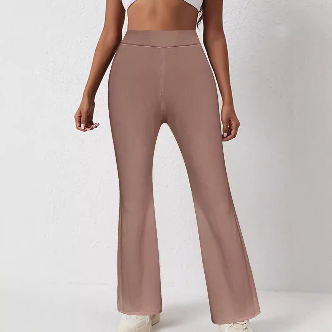 High-waisted bell-bottom pants for ladies Lune London