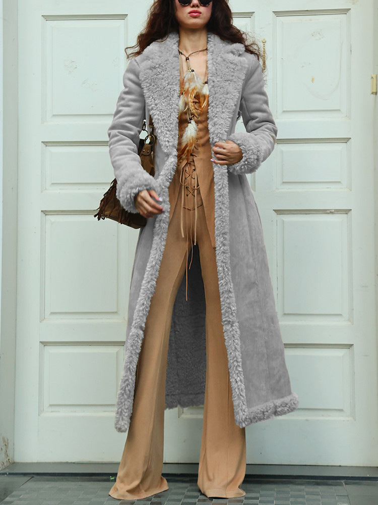 Ladies Long Fur Coat with Luxurious Inner Lining Lune London