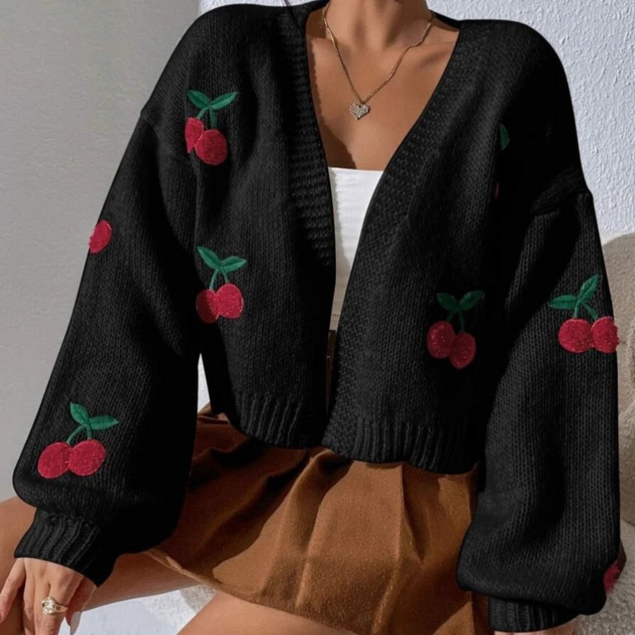 Cardigan femme avec motif floral et silhouette extravagante Chic & Stil