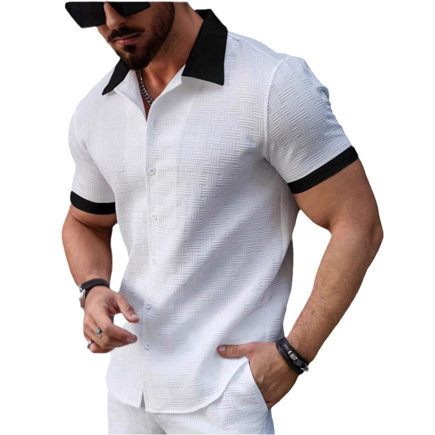 Structured short-sleeve shirt for men with buttons Lune London