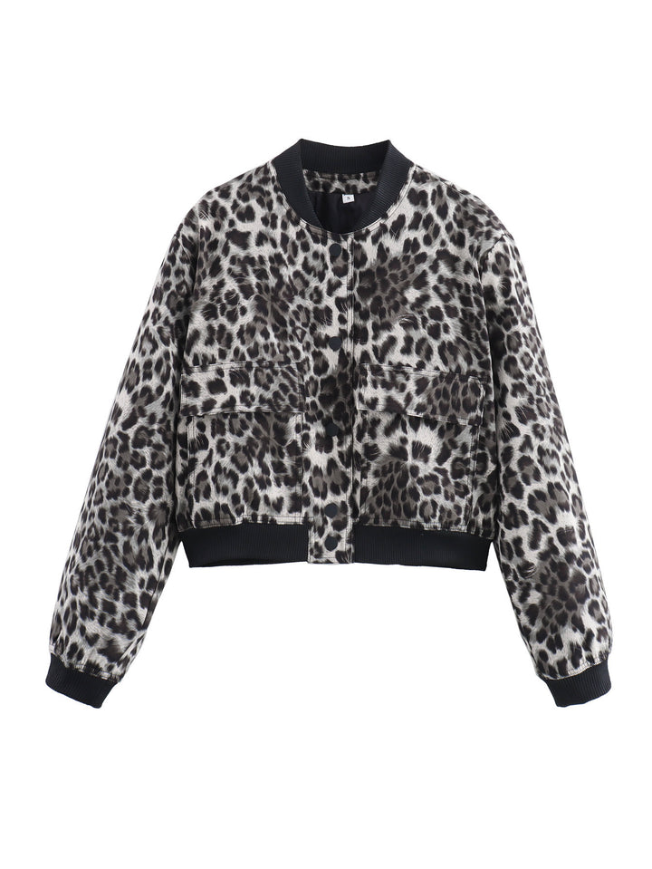 Lune London women's animal print bomber jacket