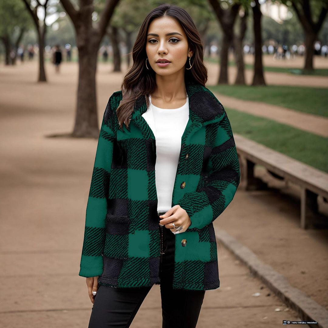 Dames Manteau en tartan douillet Chic und Stil