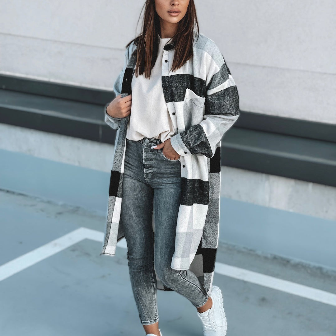 Checkered shirt for women with a longer cut Lune London