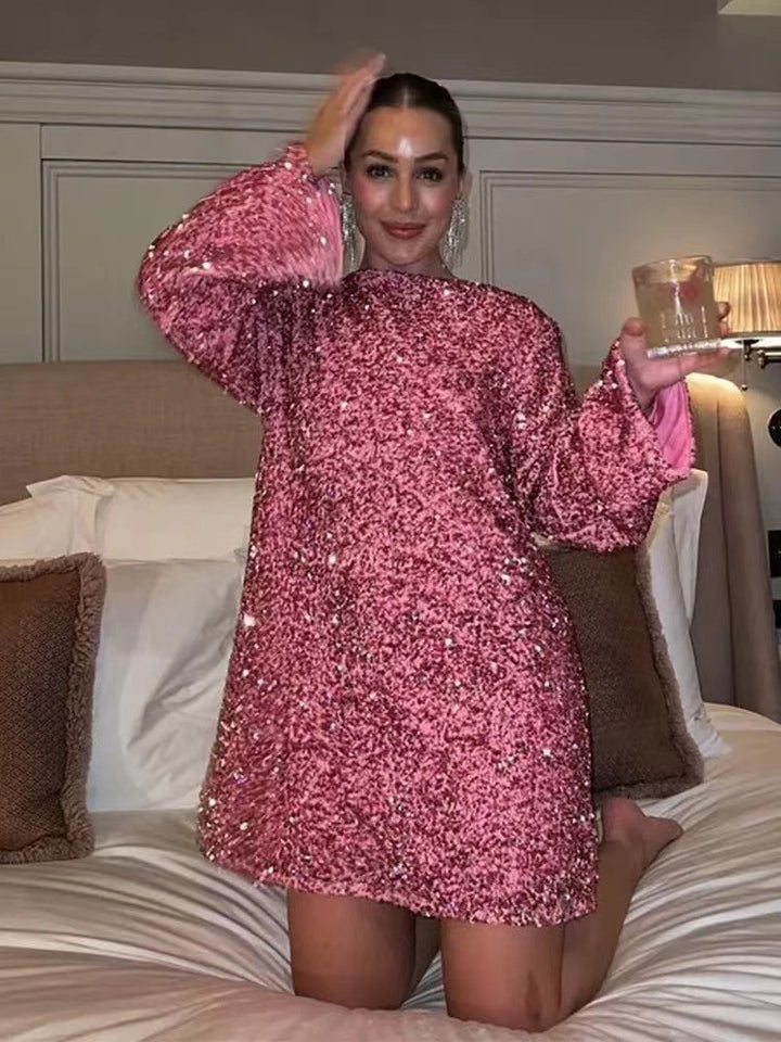 Chic and Stylish Shiny Mini Sequin Dress