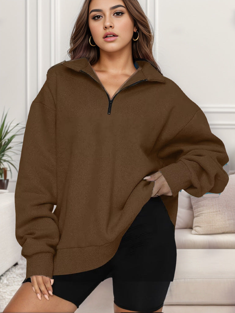 Oversized sweatshirt for women with high collar Lune London