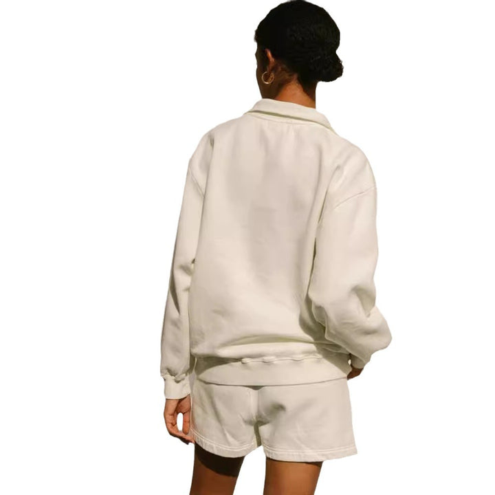 Pull-over zippé décontracté pour femmes avec col montant et coupe large Lune London