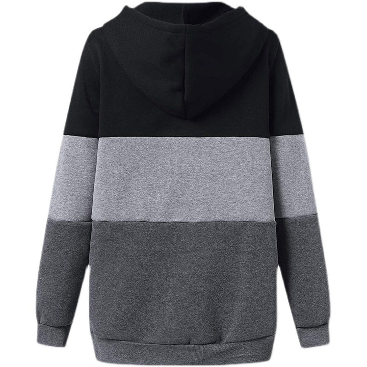 Comfortable hooded sweatshirt for women with a fashionable color block design Lune London