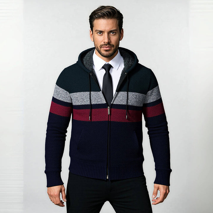 Hooded jacket for men with trendy zip Lune London