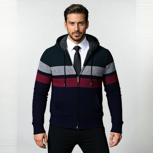 Hooded jacket for men with trendy zip Lune London