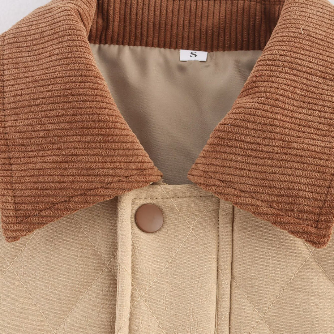 Ladies quilted leisure jacket with practical pockets and modern collar Lune London