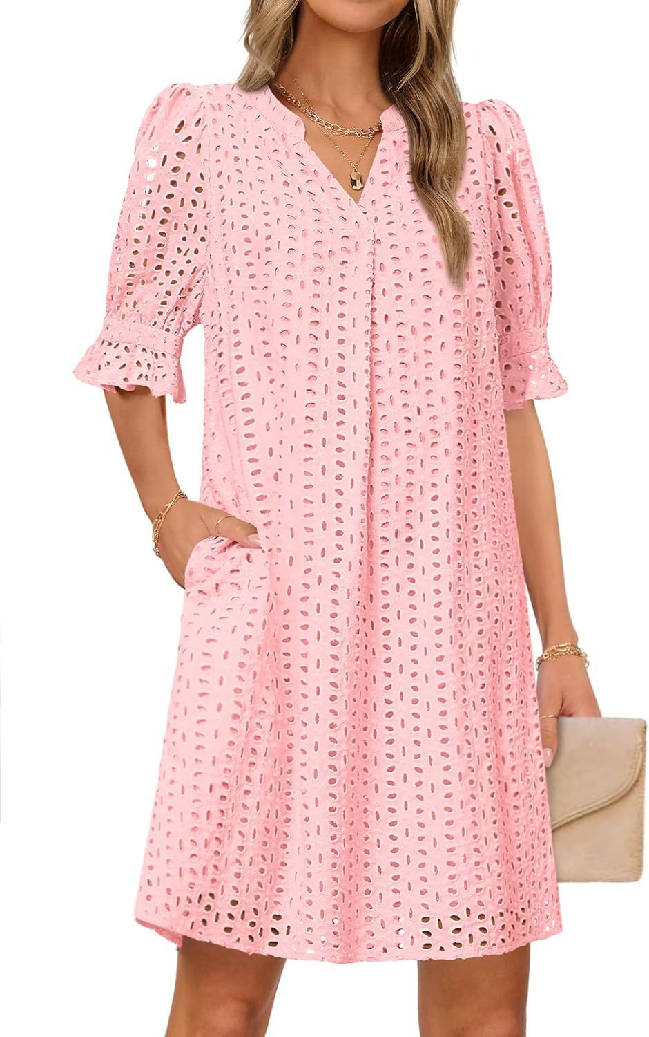 Fluid summer dress for women with elegant lace details Lune London