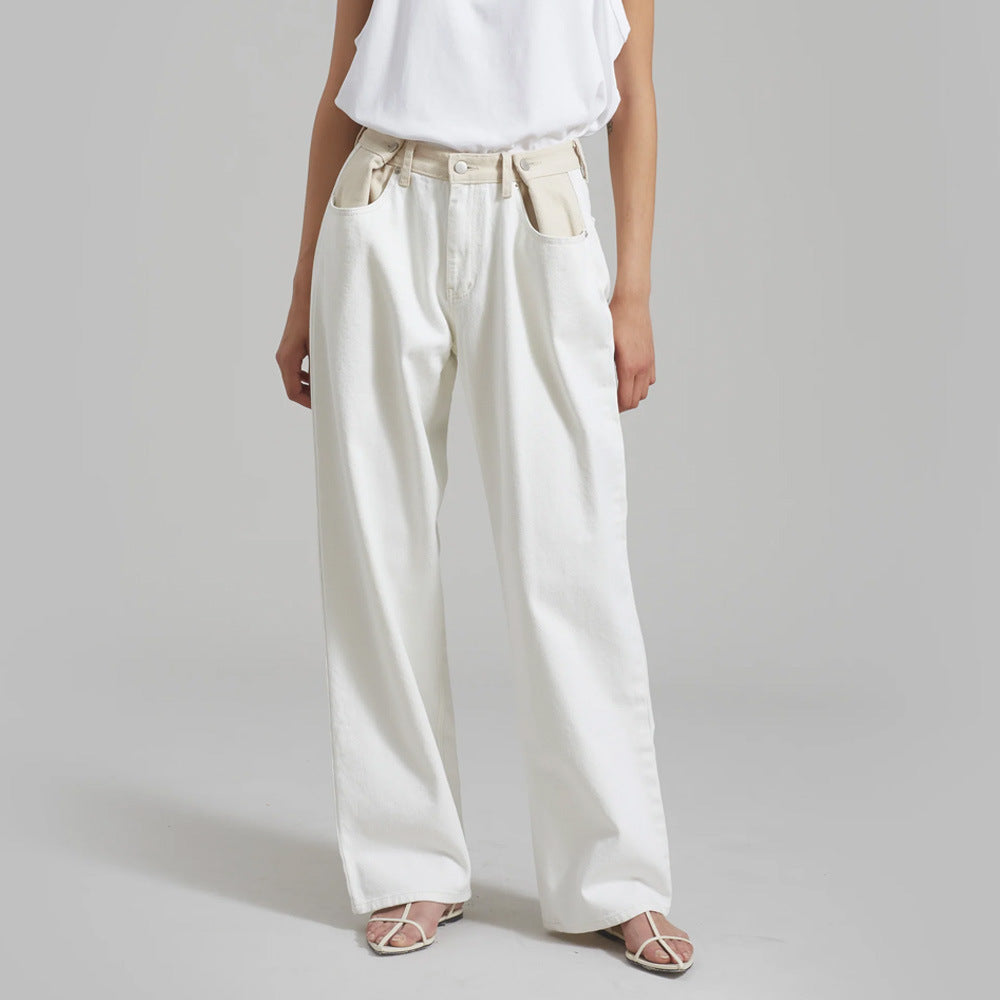 Women High Waist Cargo Jeans with Denim Details Lune London