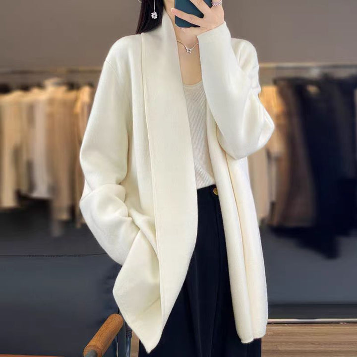 Cardigan stylé pour femme avec ceinture à nouer et poches Chic & Stil