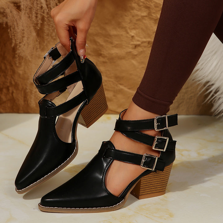 Ladies Elegant Ankle Boots with Chic and Stylish Adjustable Straps