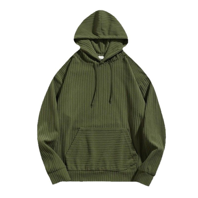 Men's casual hoodie with a textured striped pattern and practical pockets Lune London