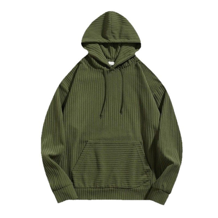 Men's casual hoodie with a textured striped pattern and practical pockets Lune London