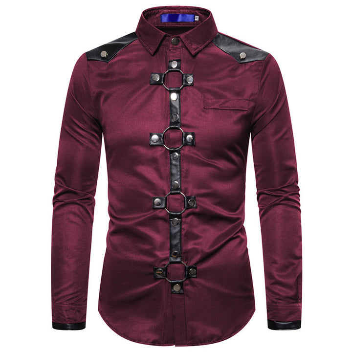 Designer shirt for men with stylish plastic trim and contrasting details Lune London