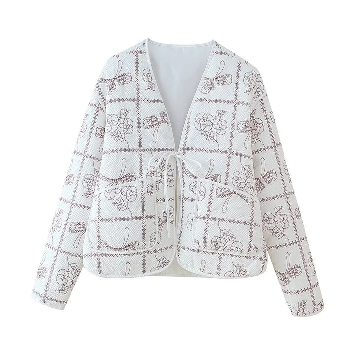 Lady jacket with floral pattern and practical pockets Lune London