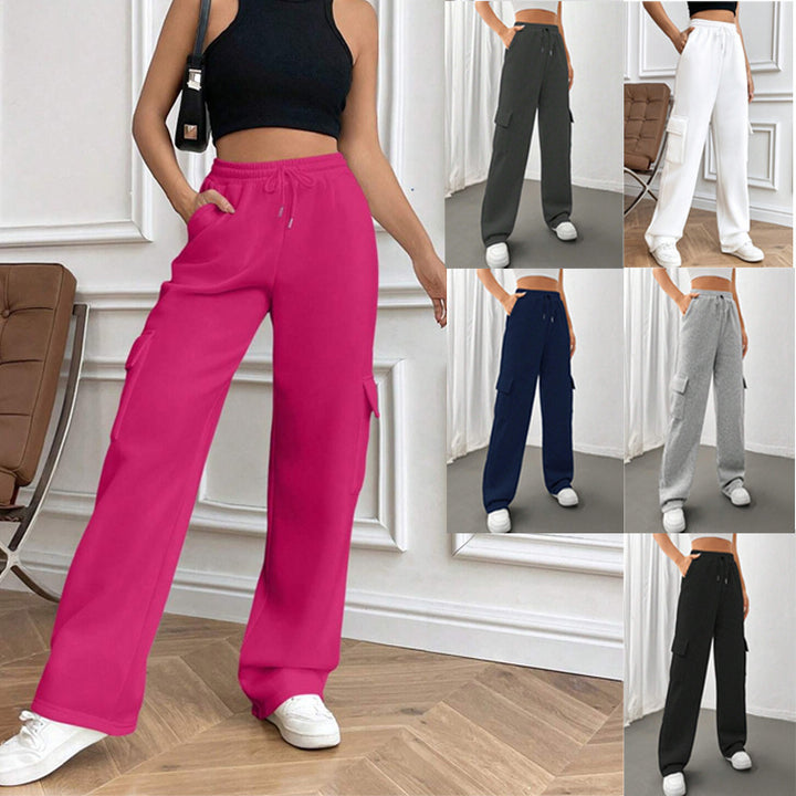Women's Cargo-Style Leisure Pants with Elastic Waistband and Practical Side Pockets Chic & Stil