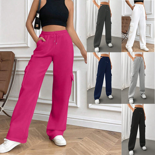 Women's Cargo-Style Leisure Pants with Elastic Waistband and Practical Side Pockets Chic & Stil