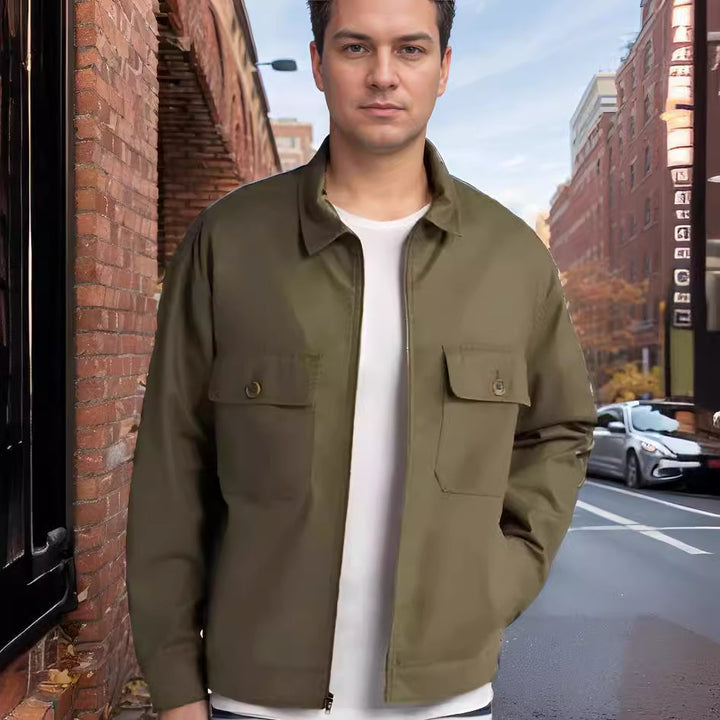 Modern design utility jacket for men with practical pockets Lune London