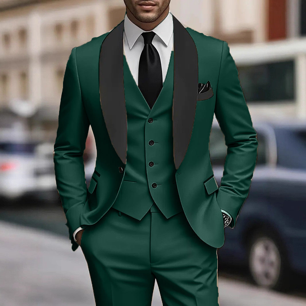 Men’s Elegant Three-Piece Suit Set with Satin Waistcoat & Timeless Style | Lune London