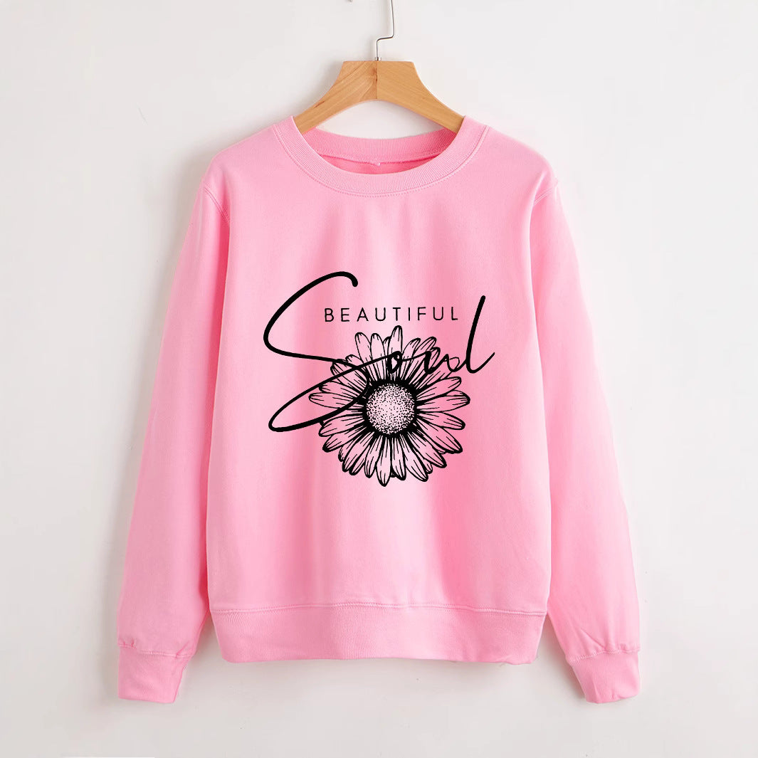 Sweatshirt femme avec motif floral et lettrage inspirant Chic & Stil