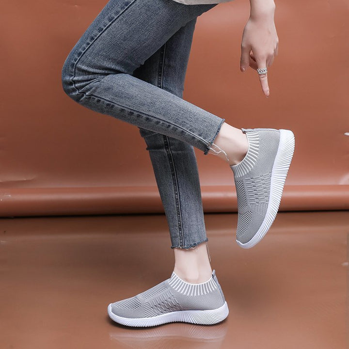 Breathable Slip-On sneakers for women with stretchy knit upper Lune London