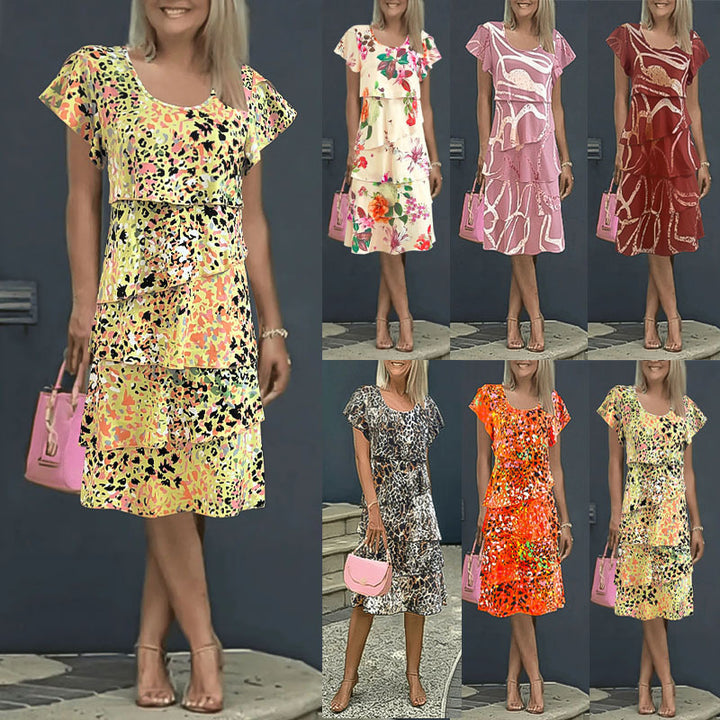 Fluid wrap dress for women with an elegant overlay and a unique pattern Lune London