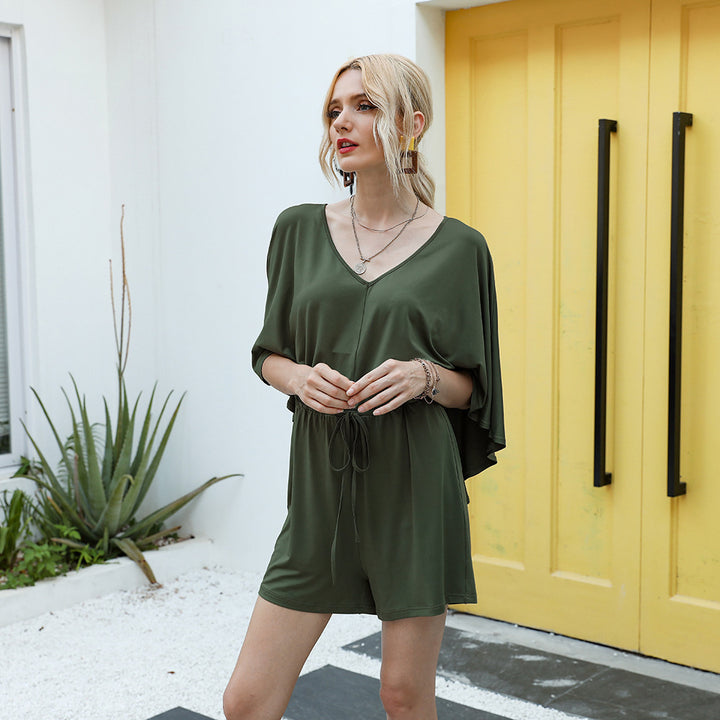 Women's jumpsuit with oversized cut and adjustable waist drawstring Lune London