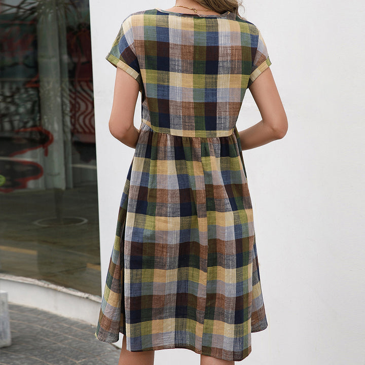 Casual plaid dress for women in lightweight cotton with a comfortable fit Lune London
