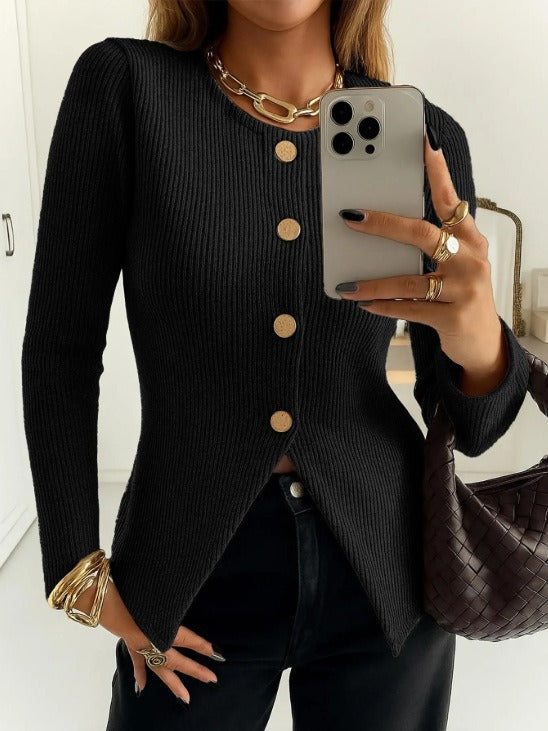 Dames élégant cardigan avec boutons décoratifs Chic & Stil