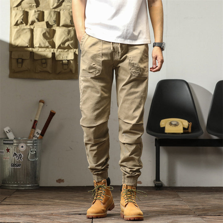 Pantalons cargo confortables pour hommes avec taille élastique et poches multifunctionnelles Lune London