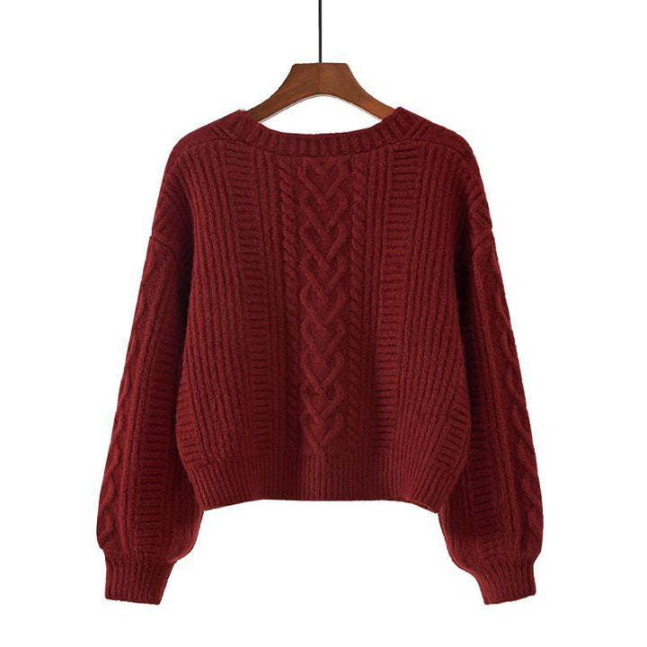 Cardigan de mode pour femmes avec motif en maille torsadée et détails de bouton extravagants Chic & Stil