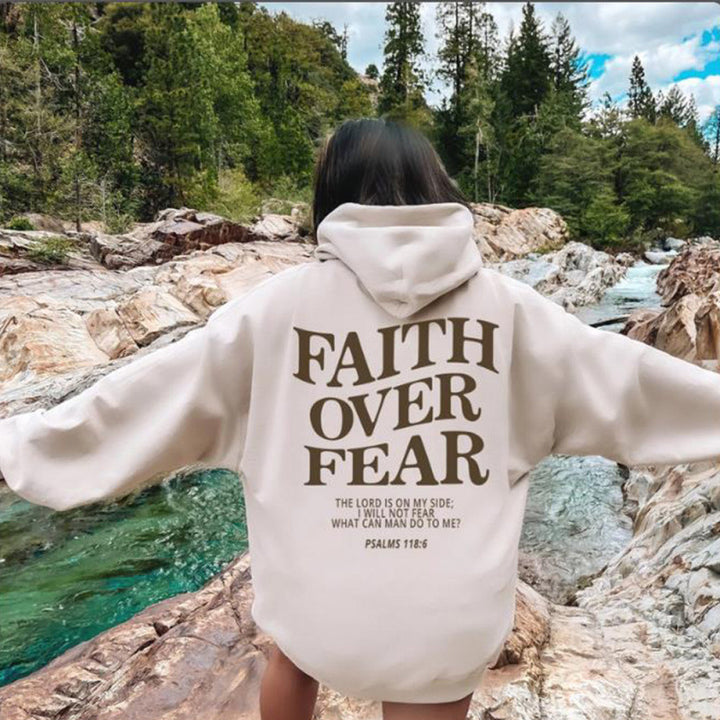 Women's hoodie with inspirational lettering and high-quality cotton Lune London