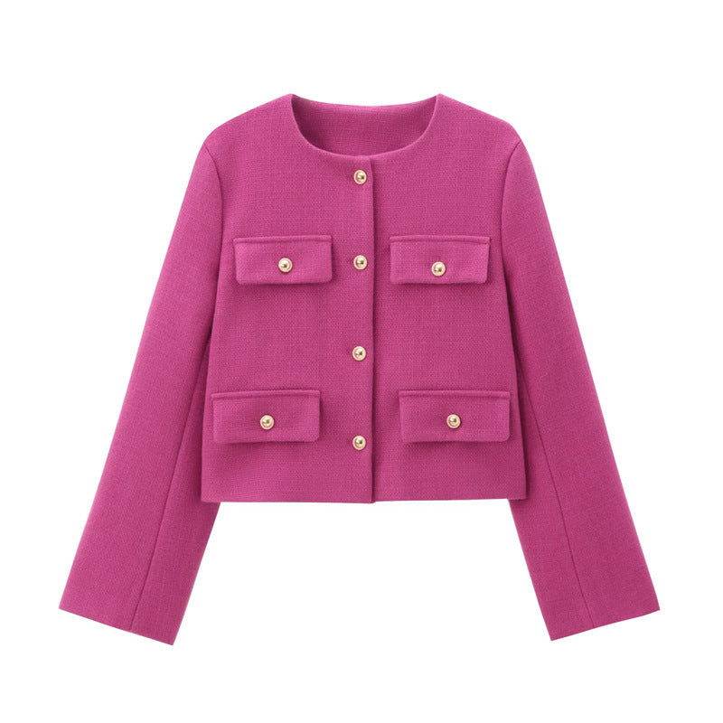 Trendy short jacket for women with decorative buttons and practical pockets Lune London