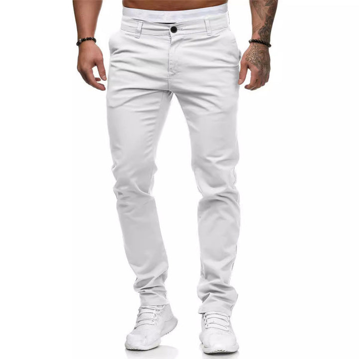 Slim fit chino pants for men with elastic waistband Lune London