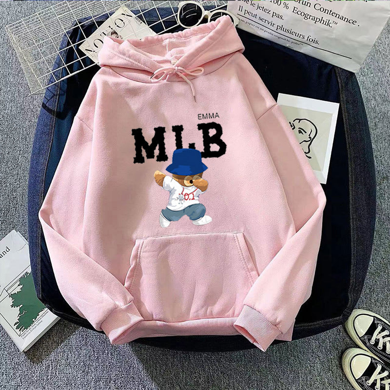 Ladies hoodie with creative animal and lettering design Chic & Stil