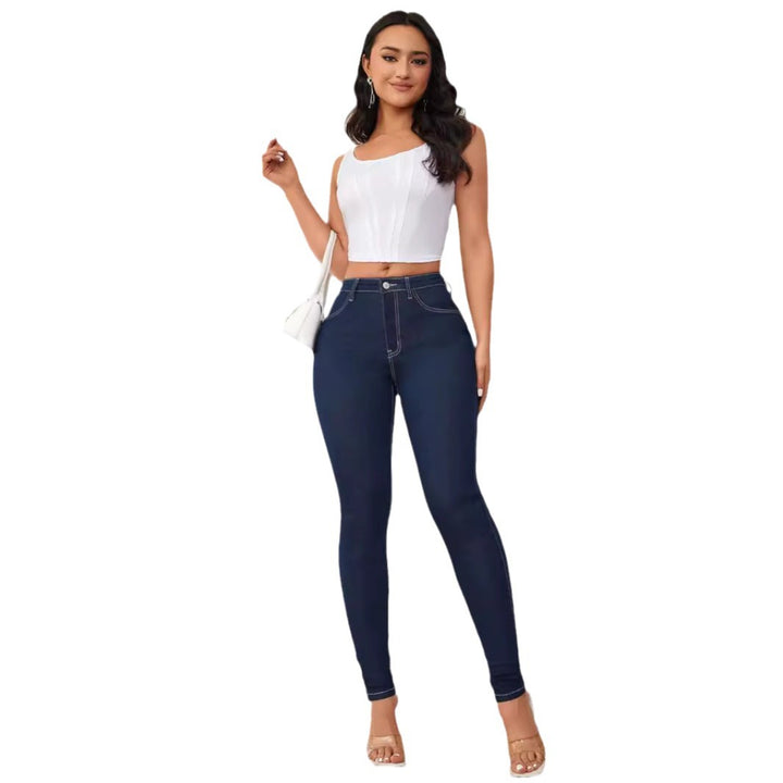 Women's Slim Fit Jeans with High Waist and Innovative Seam Design Lune London