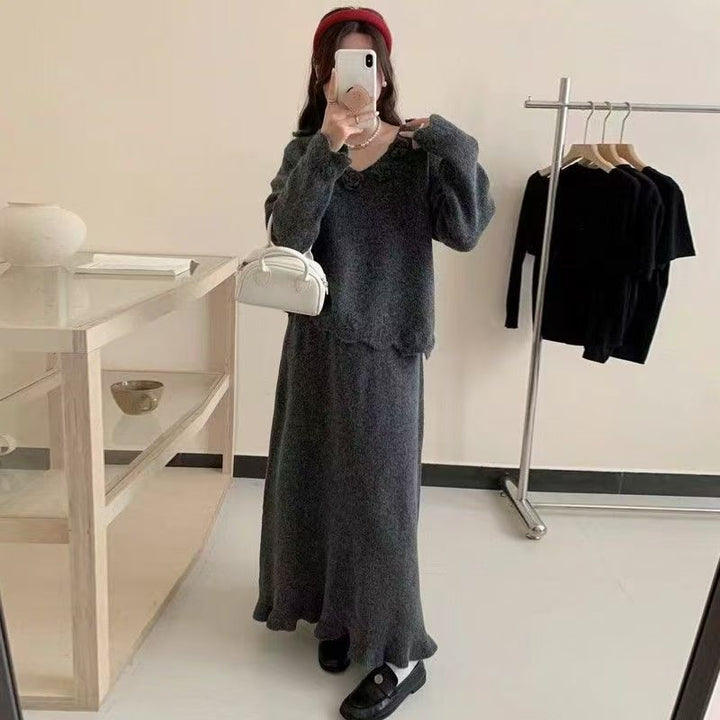 Robe tricotée élégante pour femmes avec des appliqués floraux uniques Chic & Stil