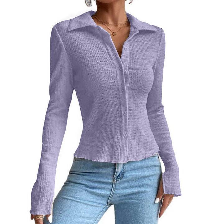 Long sleeve blouse for women with textured design Lune London