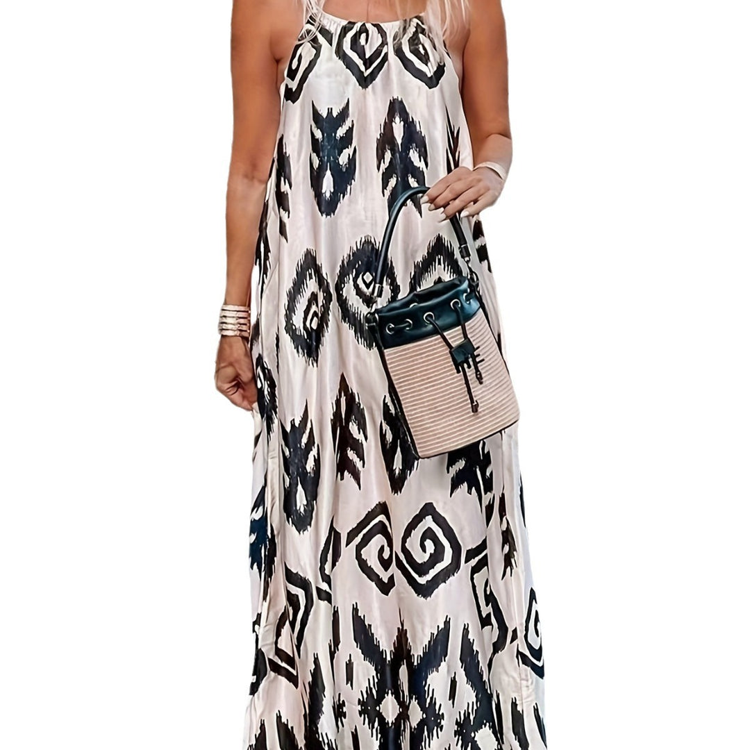 Airy maxi dress for women with an elegant ethnic pattern Lune London