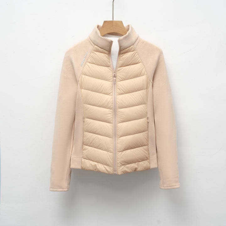 Quilted sports jacket for women with high collar and functional zip pockets Lune London